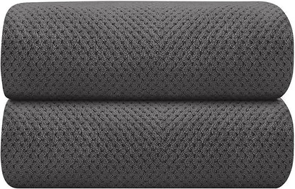 HOMEXCEL Grey Bath Towels 2 Pack, Microfiber Bathroom Towel, Super Soft Highly Absorbent Bath Towel Set, Quick Drying Towels for Sport, Yoga, SPA, Fitness