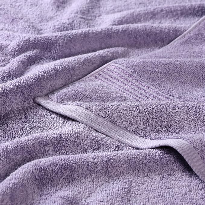 Superior Egyptian Cotton Bath Towel Set, Home Bathroom Towels, Master, Guest Bath, Decor Essentials, Quick Dry, Absorbent, Large Body Towels, Spa, Hotel, Resort, Adult, Kids, Set of 2, Royal Purple