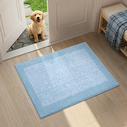 Bathroom Rugs 24x17 Non Slip Washable, Light Blue Bath Mat for Bathroom Floor Tub, Soft Absorbent Quick Dry Mats for Shower, Bathtub,Home Decor