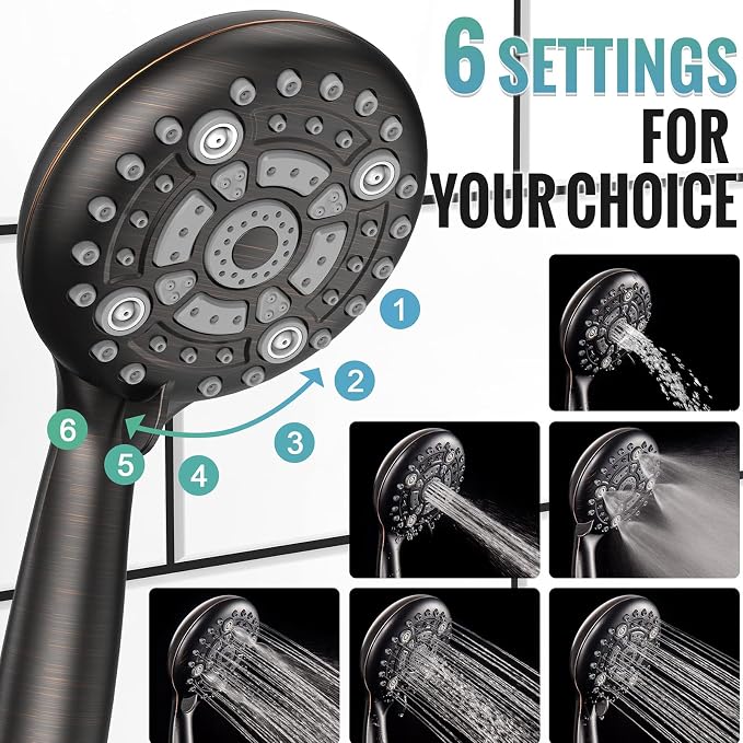 SR SUN RISE Shower Faucet - 16 Inch Multifunctional High Pressure Shower Head System with Handheld Shower Head Fixtures - Valve Included - Oil Rubbed Bronze