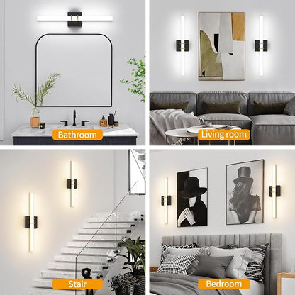 Modern Black and Brass Vanity Light Bar 24 Inch, 16W 5CCT Dimmable Bathroom Light Fixtures LED Wall Lighting Fixture