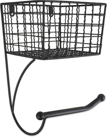 DII Rustic Farmhouse Bathroom Décor, Metal Storage, Toilet Paper Holder, Black