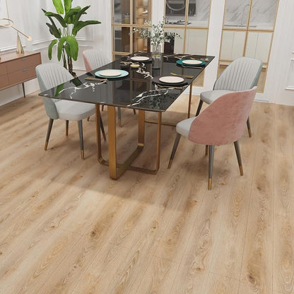 Lareko Peel and Stick Floor Tile, Waterproof Vinyl Plank Flooring | 12-Pack 18 Sq.Ft , Self-Adhesive Laminate Vinyl Tiles,Realistic Wood Grain for DIY Bathroom, Laundry Room & Rental Upgrades
