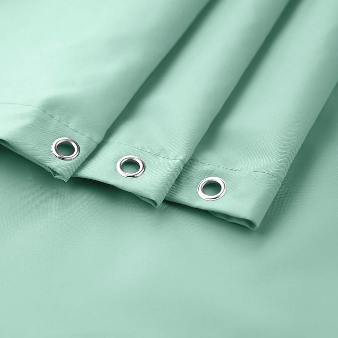 EurCross Green Fabric Shower Curtain Liner Extra Long 72 x 84 inches,Water-Repellent Medium Weight Cloth Shower Curtains for Bathroom with Hooks