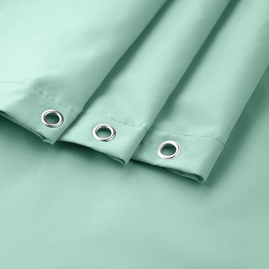 EurCross Green Fabric Shower Curtain Liner Extra Long 72 x 84 inches,Water-Repellent Medium Weight Cloth Shower Curtains for Bathroom with Hooks
