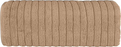 Elegant Comfort 100% Turkish Cotton Corduroy Ribbed Luxury Jumbo Bath Towel Ultra Soft - 35 x 70 Inch - Luxury Spa Premium Hotel Quality Highly Absorbent and Quick Dry Large Bath Towel, Taupe