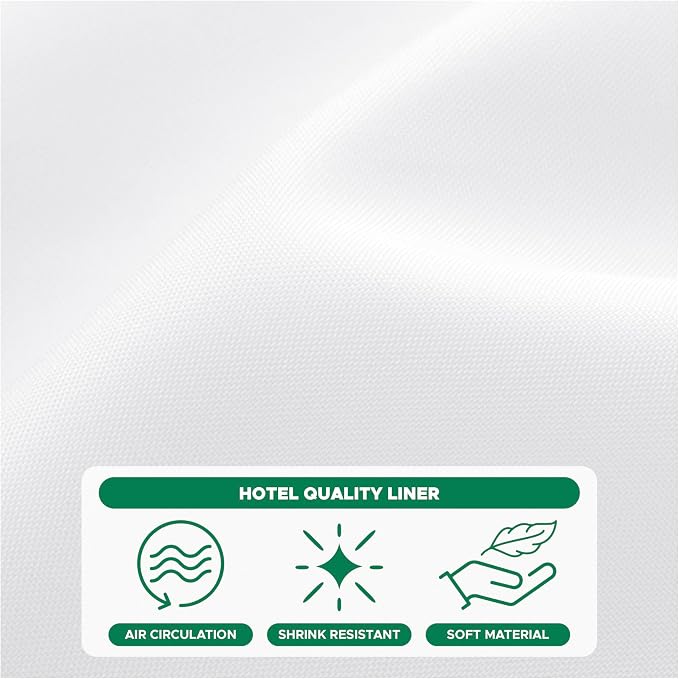 Fabric Shower Curtain Liner 40"W x 72"L-White Narrow Stall Shower Liners | Hotel Quality Water Resistant Shower Liners for Bathroom-Machine Washable Cloth Polyester Light Weight Bath Curtain RV Dorms