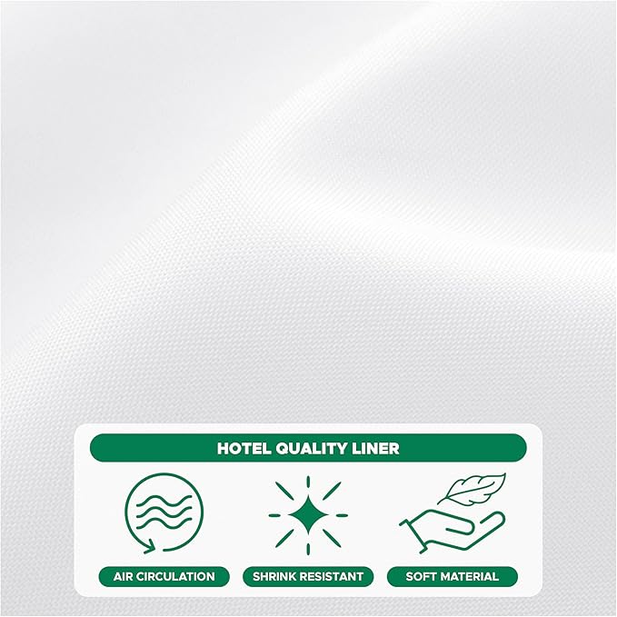 Fabric Shower Curtain Liner 72x72 Inch-White Standard Size Shower Liners | Hotel Quality Water Resistant Shower Liners for Bathroom-Machine Washable Cloth Polyester Bath Curtain-Rental Apartment Home