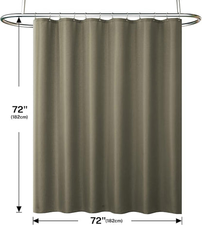 3 in 1 Shower Curtain Set, Khaki Shower Curtain and Liner Set with 12 Double Sided Shower Curtain Hooks, Cloth Shower Curtains for Bathroom,Waterproof, 72" W*72" H