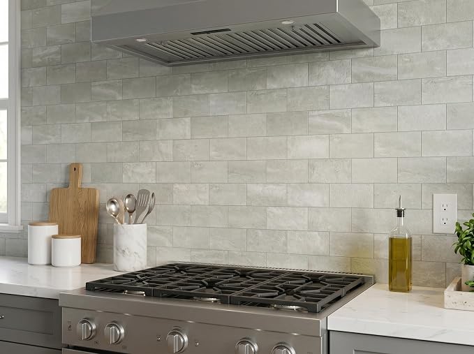 2026 New Upgrade Peel and Stick Backsplash Tile, Peel and Stick 11.34" X 11.57" Wall Tile for Kitchen, Bathroom, Fireplace, Laundry (Dolomite, 10 Packs)