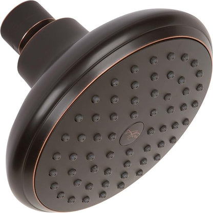Aqua Elegante High Flow Shower Head - 2.5 GPM - Oil-Rubbed Bronze | 4 Inch Wall Mount Water Saving Bathroom Showerhead Nozzle For Boosting Low Pressure Showers With Adjustable Brass Ball Joint