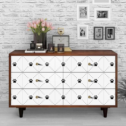 Peel & Stick Tile Stickers 12 PCS Self Adhesive Backsplash Decorative Wall Stickers for Kitchen Bathroom Tile Decals Waterproof & Removable 6" x 6" (Black Paw)