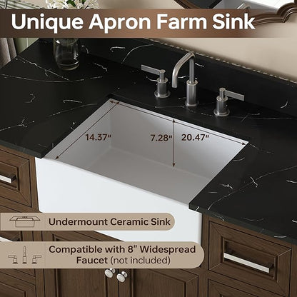 48 Inch Bathroom Vanity with Sink, Fully-Assembled Vanity with Quartz Countertop, Solid Wood Sink Cabinet with Soft Closing Doors & Dovetail Drawers, Single Sink Classic Bathroom Vanity, Dark Brown