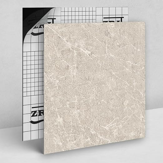 20 Pack Cover 20 Sq.Ft Peel and Stick Floor Tiles, 12” x 12” Self Adhesive Vinyl Flooring Easy DIY Installation for Kitchen, Living Room, Laundry, RV, Beige Stone