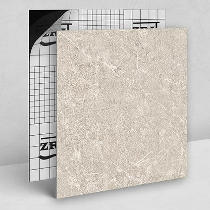 20 Pack Cover 20 Sq.Ft Peel and Stick Floor Tiles, 12” x 12” Self Adhesive Vinyl Flooring Easy DIY Installation for Kitchen, Living Room, Laundry, RV, Beige Stone