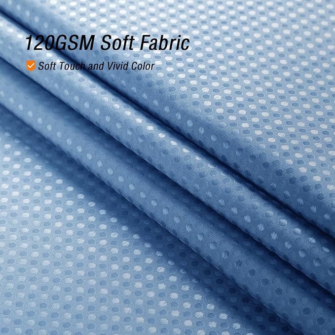 Extra Long Blue Ombre Fabric Shower Curtain, 72 x 84 | Tall Blue Ombre Shower Curtain for Bathroom, Fabric Shower Curtain Set , Water Repellent, Machine Washable