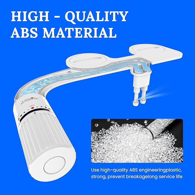 Ultra-Slim Dual-Nozzle Bidet Attachment - Adjustable Cold Water Pressure, Stainless Steel, Hygiene Upgrade, Non-Electric Bidet, (White)