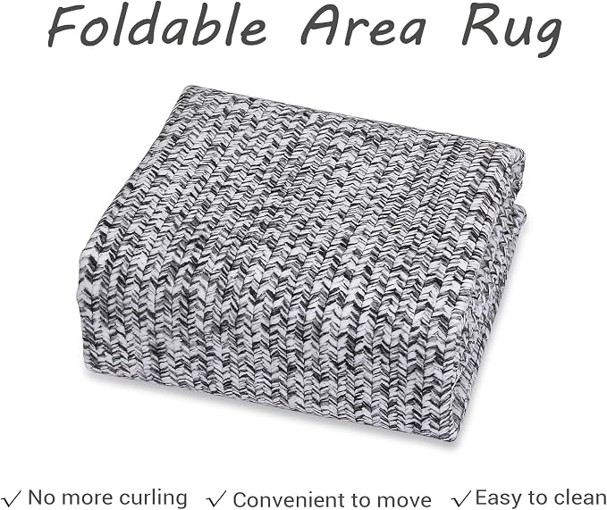 Printed Washable Rugs Runner Rug 2x8 Rug for Living Room Bathroom Rugs Modern Imitation Braided Bedroom Rug Non Slip Geometric Area Rug Kitchen Rugs Stain Resistant Carpet 2'x8' Light Grey