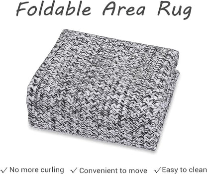 Printed Washable Rugs 3x5 Rug for Living Room Modern Rugs for Bedroom Farmhouse Non Slip Entryway Rug Soft Stain Resistant Carpet for Nursery Entrance Dining Room Office Rug 3'x5' Light Grey
