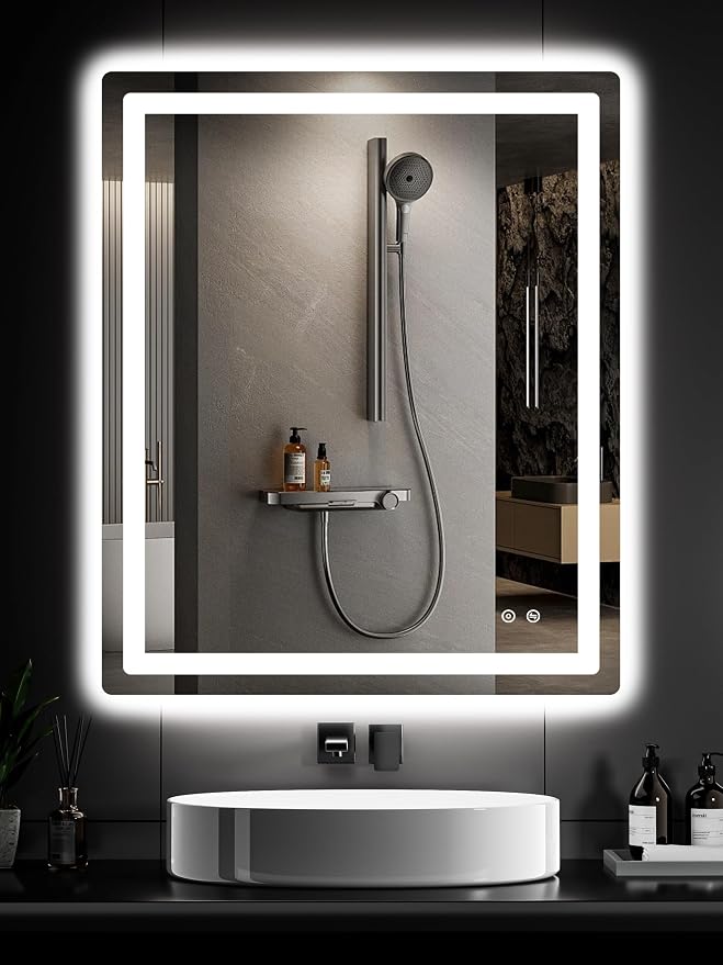 LED Bathroom Vanity Mirror with Lights, 36"x30" Lighted Wall Mirror | Front and Backlit, Anti Fog, Dimmable 3 Color Lighting, Memory Function, Shatterproof Glass, Plug in or Hardwired
