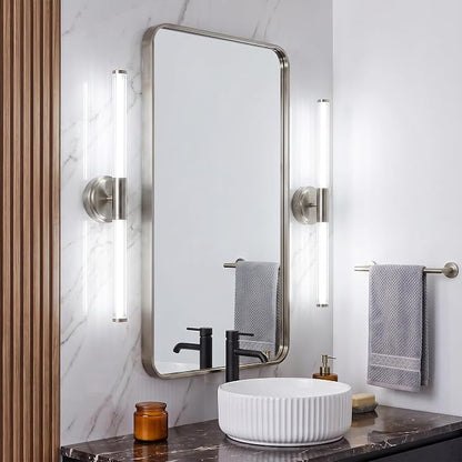 URSOLA 24" Modern LED Bathroom Light Fixtures, Brushed Nickel 3CCT Dimmable Bathroom Vanity Light Over Mirror, Bathroom Vanity Bath Bar Lights with 360° Removable Acrylic Light Tube