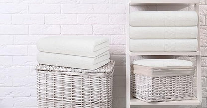 ZUPERIA 7-Pack White Bath Towels - 30" x 54" - Ultra Soft 100% Cotton Large Bath Towels- Highly Absorbent for Bathroom, Pool, Gym, Spa, and Hotel Use