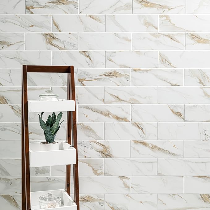 MSI Calacatta Gold Subway Matte Porcelain Floor and Wall Tile - Kitchen Backsplash, Bathroom, Accent Wall, Shower - Sample