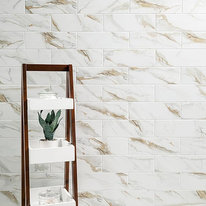 MSI Calacatta Gold Subway Matte Porcelain Floor and Wall Tile - Kitchen Backsplash, Bathroom, Accent Wall, Shower - Sample