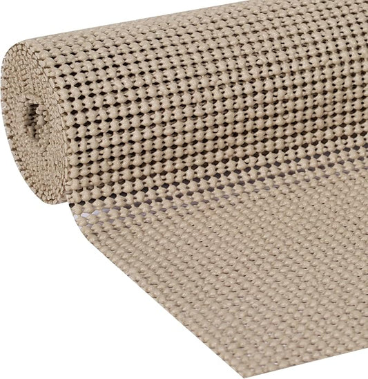EasyLiner Select Grip Shelf Liner - Easy to Install & Cut to Fit - Non Slip, Non Adhesive, Drawer Shelf & Cabinet Liner for Kitchen, Bathroom, Pantry Cupboards - 20in. x 6ft. - Beige - 6 Rolls