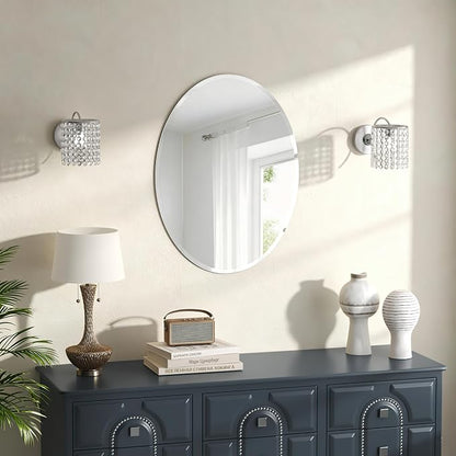 18x24 Inch Bathroom Mirrors for Over Sink, Frameless Mirrors for Wall | Beveled Bathroom Mirror, Bathroom Vanity Mirror for Bedroom Living Room Entryway Home Decor