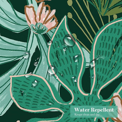 Boho Floral Shower Curtain, Dark Emerald Botanical Fabric Curtain, 72 x 84 | Boho floral, vintage botanical, dark floral, rustic farmhouse, colorful flowers, fabric shower curtain