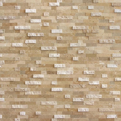 SUNWINGS 5-Sheet Peel and Stick Mosaic Natural 3D Stone Self Adhesive Marble Tiles, 11.5" x 10.7" Stick on Backsplash for Kitchen Bathroom Fireplace Vanity, Beige