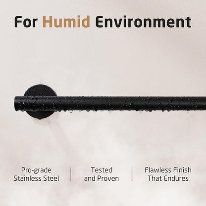 KES 27.6 Inches Matte Black Bathroom Towel Bar Shower Hand Towel Holder Hanger SUS304 Stainless Steel RUSTPROOF Wall Mount, Total Length 29.9 Inch, A2000S75-BK