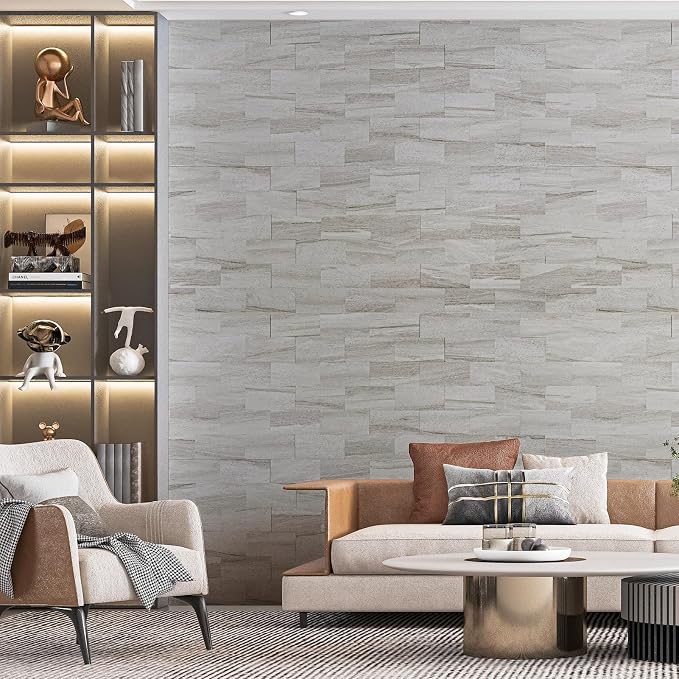 Art3d Peel and Stick Backsplash, Stick on Wall Tile, 10-Pack, Biege Marble | PVC, Self Adhesive, Splash Resistant, Multi-Surface Compatibility, Ideal for Kitchens, Fireplaces, Stair Areas