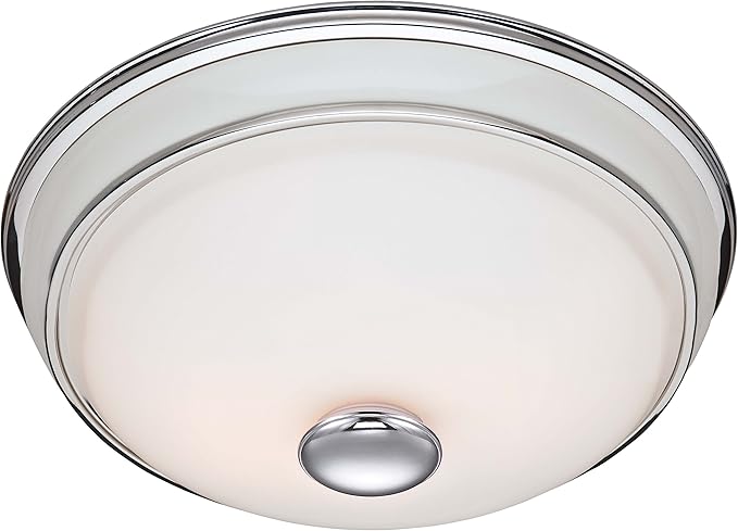 Good Housekeeping Abbey 81021 Decorative Bathroom Ventilation Exhaust Fan with Lighting, Medium, Chrome & Porcelain