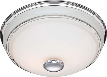 Good Housekeeping Abbey 81021 Decorative Bathroom Ventilation Exhaust Fan with Lighting, Medium, Chrome & Porcelain