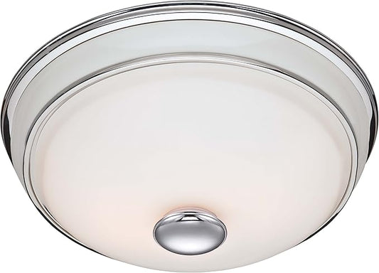 Good Housekeeping Abbey 81021 Decorative Bathroom Ventilation Exhaust Fan with Lighting, Medium, Chrome & Porcelain