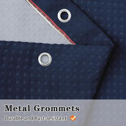 Shower Curtain Set, for Bathroom Decor 72" x 72", Modern Navy | Navy Waffle Textured Solid Waffle Textured Cloth Waterproof Matching Window Shower Curtain 36 x 30 Inches