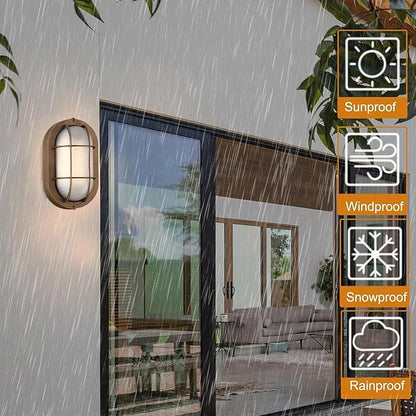 WISBEAM LED Bulkhead Light Bronze, Outdoor LED Wall Light for House, Dimmable, 6W Replace 60W, 450 Lumen 3000K Daylight White 80CRI, Waterproof, ETL Rated