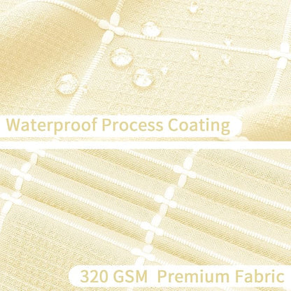 Yellow Cream Boho Farmhouse Shower Curtain for Bathroom 72x72 | 320 GSM French Country Plaid Tassel Shower Curtain, Rustic Aesthetic Bathroom Decor Windows Curtain