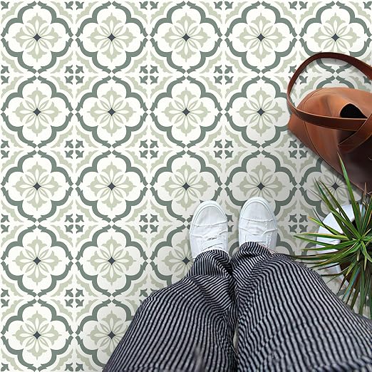 MORCART Peel and Stick Floor Tile, 20Pcs - 7.87" x 7.87" Vinyl Flooring Waterproof DIY Flooring for Bathroom, Kitchen, Fireplace, Pet House, Wall, Stairs, Bedrooms