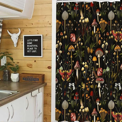 JAWO Rustic Forest Shower Curtain - Lodge Cabin Woodsy RV Wildlife Animals Woodland Campers Camping Bathroom Set with Hooks, 36X72 Inch, Multi