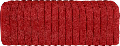 Elegant Comfort 100% Turkish Cotton Corduroy Ribbed Luxury Jumbo Bath Towel Ultra Soft - 35 x 70 Inch - Luxury Spa Premium Hotel Quality Highly Absorbent and Quick Dry Large Bath Towel, Red