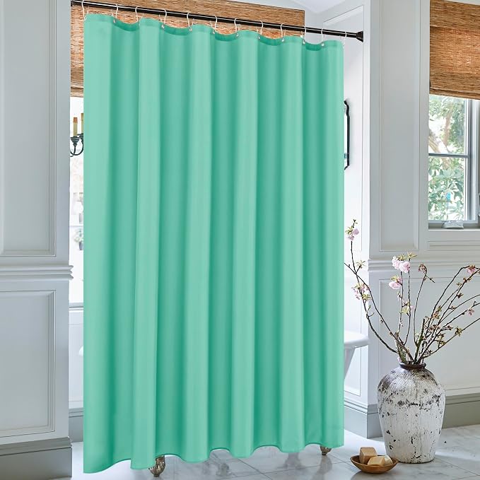 Fabric Shower Curtain Liner 72"W x 84"L-Teal Extra Long Shower Liners | Hotel Quality Water Resistant Machine Washable Shower Liner-Cloth Polyester Light Weight High Ceilings Bathroom Curtain Liner