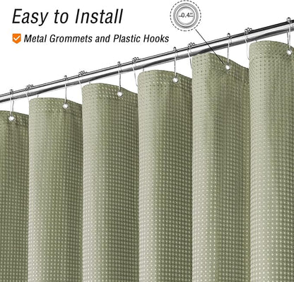 230GSM Sage Green Shower Curtain, 72 X 72 | 230GSM Fabric Shower Curtain for Bathroom - Soft Cloth & Hotel Spa Luxury, Water Repellent, Machine Washable