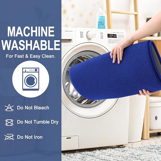 OLANLY Memory Foam Bathroom Runner Rugs 44x24, Long Bath Mats, Royal Blue | Soft Quick Dry Bath Rugs, Non-Slip, Absorbent Machine Washable Mat for Bathroom Floor, Tub and Shower, Home Decor Accessories