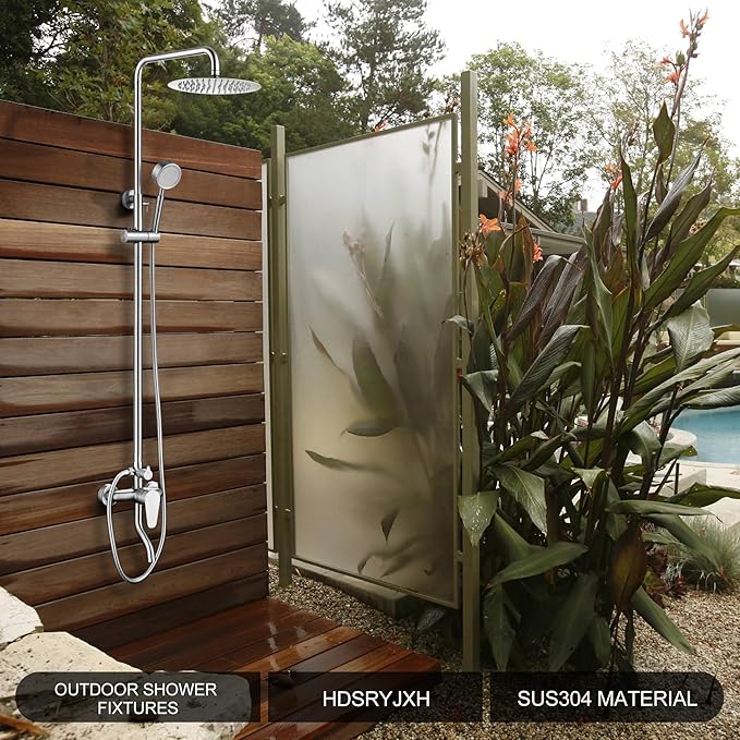 HDSRYJXH Shower Faucet - Shower Faucets Sets Complete, Shower System - Outdoor Shower Kit/Shower Enclosure/Outdoor Shower Fixtures W/ SS304 Shower Head with Handheld, Brushed Nickel