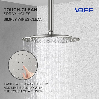 VBFF-Shower Head,rain shower head, 8 inch- Round Shower Head, 1.8 GPM Flow Rate, rainfall showerhead,VBFF11 (Brushed Nickel)