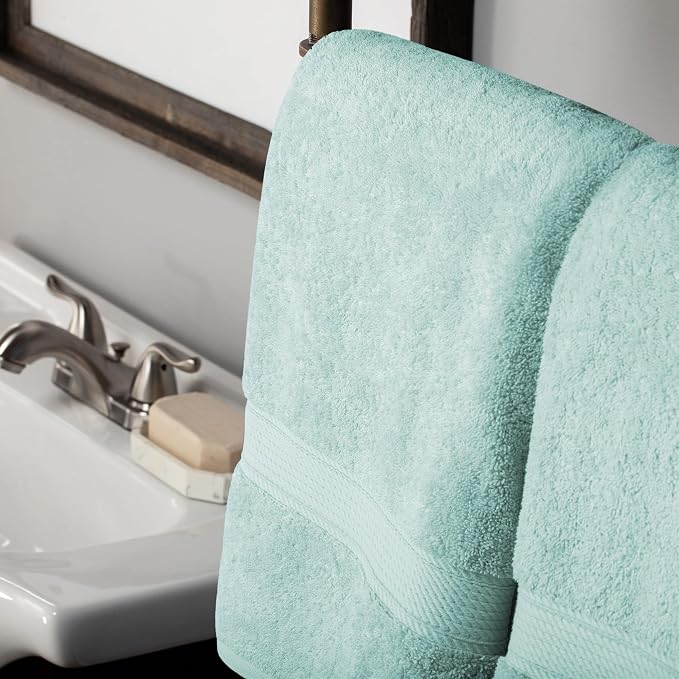SUPERIOR Egyptian Cotton Ultra Plush & Absorbent, 10 Piece Set, Sea Foam | Quick Dry, Soft Luxury Towel Set, Bath Essentials, Guest Bath, Spa, 2 Bath, 4 Hand, 4 Face Towels, Madeline Towels
