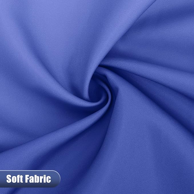 OLANLY Luxury Royal Blue and White Ombre Shower Curtain Sets with 12 Hooks, Waterproof and Washable Decorative Shower Curtains for Bathroom, 72x72 Inches